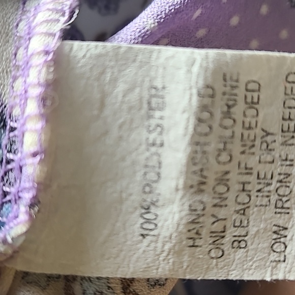 Pleione Multicolor Shades of Blue & Purple Patchwork Blouse, Size Large - Picture 8 of 8